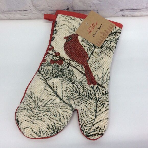 Merry Cardinal 3 Pc Kitchen Set Holiday Dish Towel/Pot Holder/Oven Mitt NWT - Picture 3 of 10